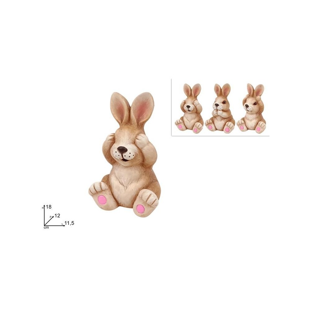 CONIGLIO SEDUTO 18 CM 3 ASS.